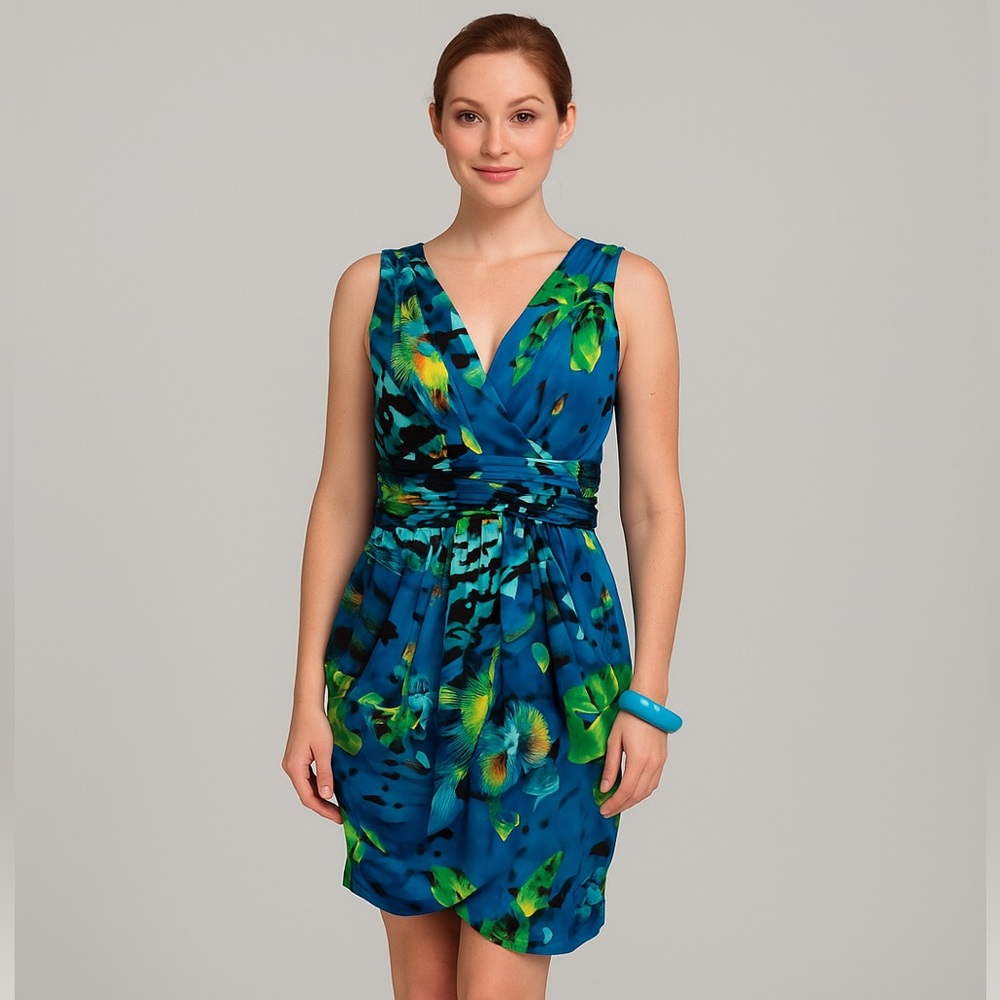 M60 | MISS SIXTY Y2K Vibrant Blue and Green Sleeveless Dress